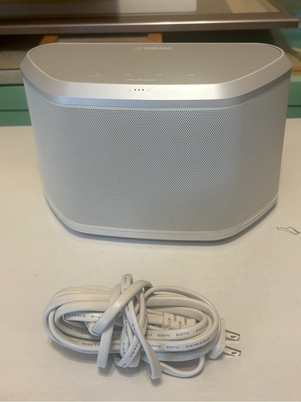 Yamaha Silver-White Wireless Speaker model number WX-030